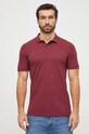 BOSS polo bawełniane 50468301 bordowy SS24