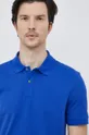 modrá Bavlnené polo tričko BOSS