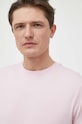 BOSS t-shirt bawełniany różowy 50468347