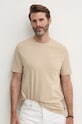 Хлопковая футболка BOSS бежевый 50468347
