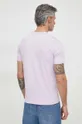 Bombažna kratka majica BOSS vijolična