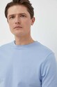 BOSS t-shirt bawełniany niebieski 50468347