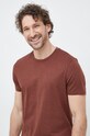 BOSS t-shirt bawełniany brązowy 50468395