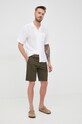 Odzież Calvin Klein koszula lniana K10K109521.PPYY biały
