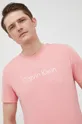 ροζ Βαμβακερό μπλουζάκι Calvin Klein