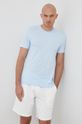 jasny niebieski Calvin Klein t-shirt bawełniany