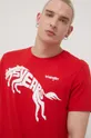 Βαμβακερό μπλουζάκι Wrangler κόκκινο