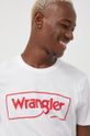 bílá Bavlněné tričko Wrangler