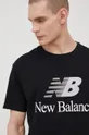 μαύρο Βαμβακερό μπλουζάκι New Balance Ανδρικά