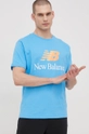 niebieski New Balance t-shirt bawełniany MT21529VSK Męski