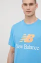New Balance t-shirt bawełniany MT21529VSK niebieski