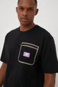 μαύρο Βαμβακερό μπλουζάκι New Balance