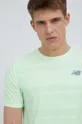 zielony New Balance t-shirt do biegania Q Speed MT13277VSG Męski