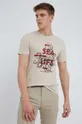 Outhorn t-shirt bawełniany beżowy