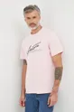 różowy Lacoste t-shirt bawełniany TH2054