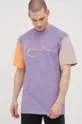 fialová Bavlnené tričko Karl Kani Pánsky