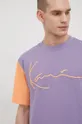 Βαμβακερό μπλουζάκι Karl Kani μωβ