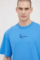 Βαμβακερό μπλουζάκι Karl Kani μπλε