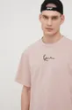 Bavlnené tričko Karl Kani ružová