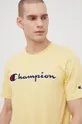 Bavlnené tričko Champion žltá