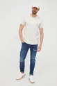 Бавовняна футболка Calvin Klein Jeans бежевий