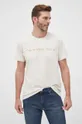 beżowy Calvin Klein Jeans t-shirt bawełniany J30J320194.PPYY