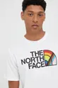 λευκό Βαμβακερό μπλουζάκι The North Face Pride