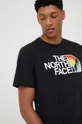 μαύρο Βαμβακερό μπλουζάκι The North Face Pride