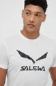 beżowy Salewa t-shirt sportowy Solidlogo Dry Męski