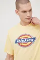 κίτρινο Βαμβακερό μπλουζάκι Dickies Ανδρικά