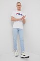 Fila t-shirt bawełniany Bellano FAU0067 biały SS23