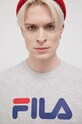 Хлопковая футболка Fila серый FAU0067