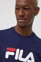 Fila t-shirt bawełniany Bellano granatowy FAU0067