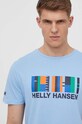 Βαμβακερό μπλουζάκι Helly Hansen μπλε 34222