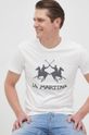 kremowy La Martina t-shirt bawełniany Męski