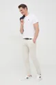 Βαμβακερό μπλουζάκι La Martina λευκό