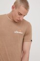 Ellesse t-shirt bawełniany brązowy SHM13143