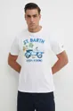 niebieski MC2 Saint Barth t-shirt bawełniany