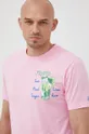 ροζ Βαμβακερό μπλουζάκι MC2 Saint Barth Ανδρικά