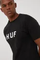 μαύρο Βαμβακερό μπλουζάκι HUF
