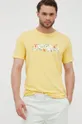 Βαμβακερό μπλουζάκι Lindbergh κίτρινο