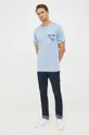Lindbergh t-shirt bawełniany niebieski