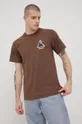 brązowy HUF t-shirt bawełniany x Marvel Męski