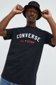 černá Bavlněné tričko Converse Pánský