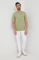 Bavlněné tričko Calvin Klein světle zelená