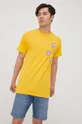 Βαμβακερό μπλουζάκι HUF κίτρινο