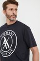 granatowy Armani Exchange t-shirt bawełniany 3LZTLC.ZJ9AZ
