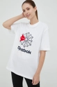 Bombažen t-shirt Reebok Classic bela