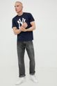 Bavlnené tričko 47brand Mlb New York Yankees tmavomodrá