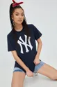 темно-синій Бавовняна футболка 47brand Mlb New York Yankees